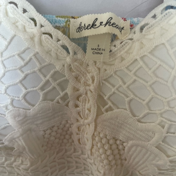 Derek Heart Small Boho Maxi Dress | Crochet Lace Top | Playa Print.  NWT! - Picture 9 of 10